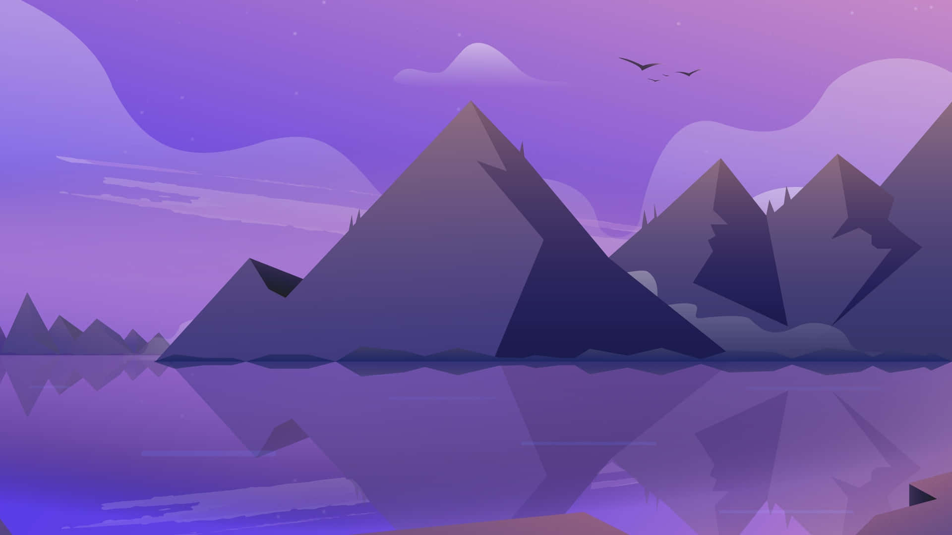 Estéticade Montaña Púrpura Fondo de pantalla