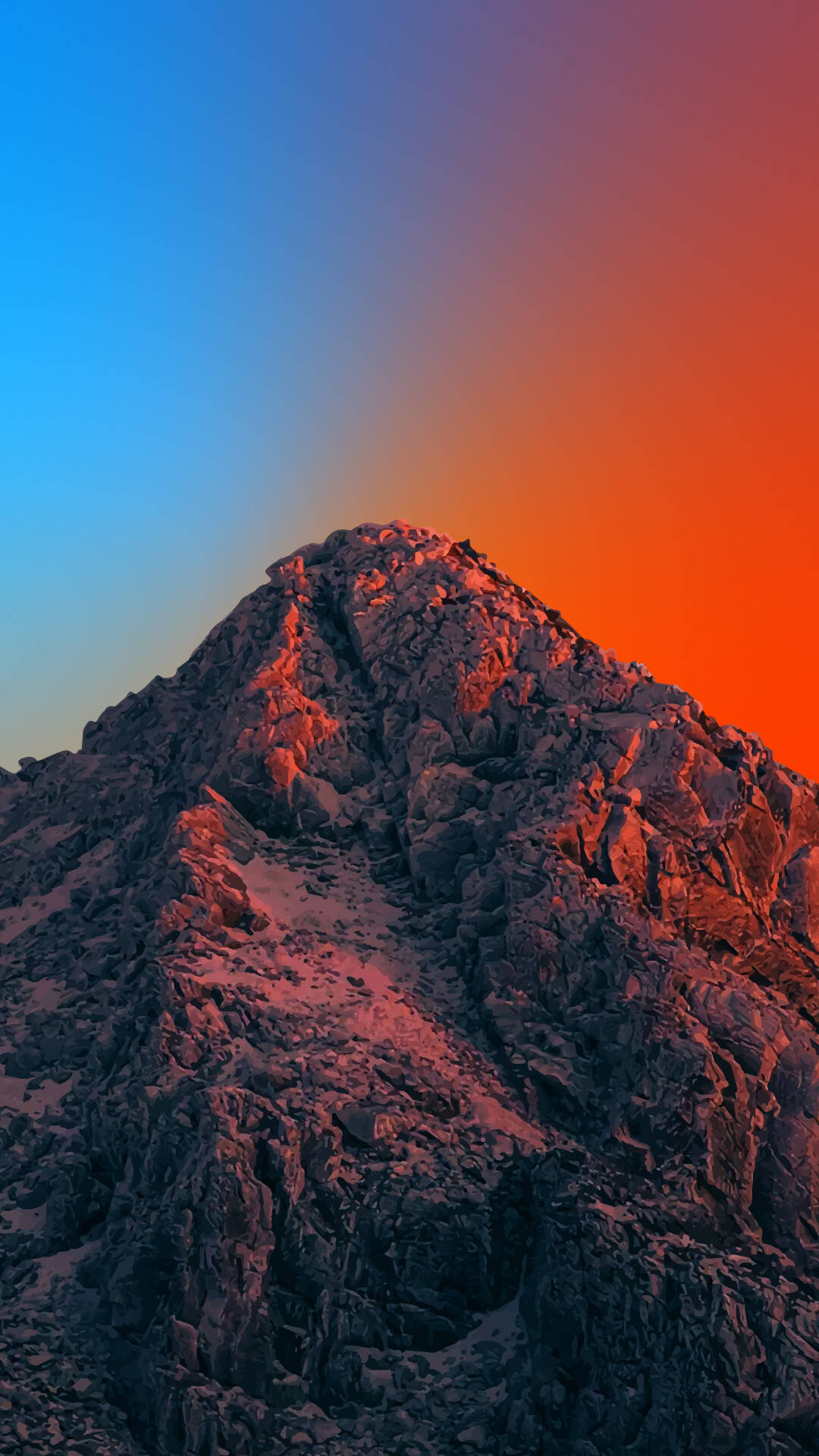 Bjerg mod farverig himmel iPhone 2021 Wallpaper