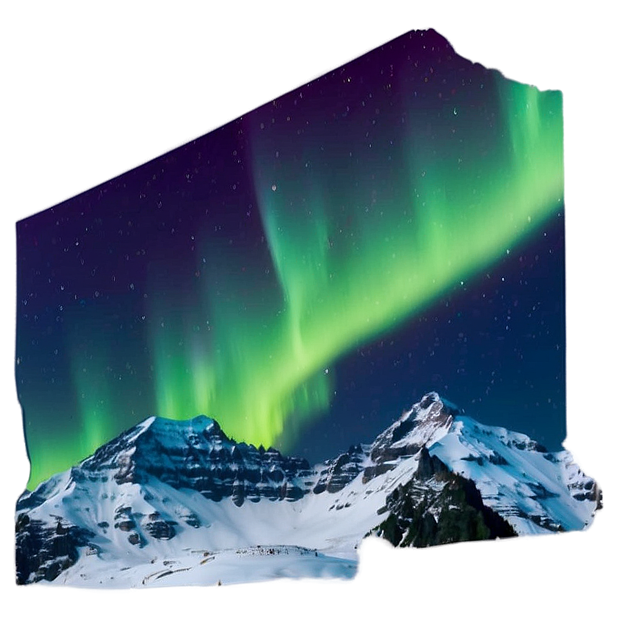 Download Mountain And Aurora Borealis Png Chc | Wallpapers.com