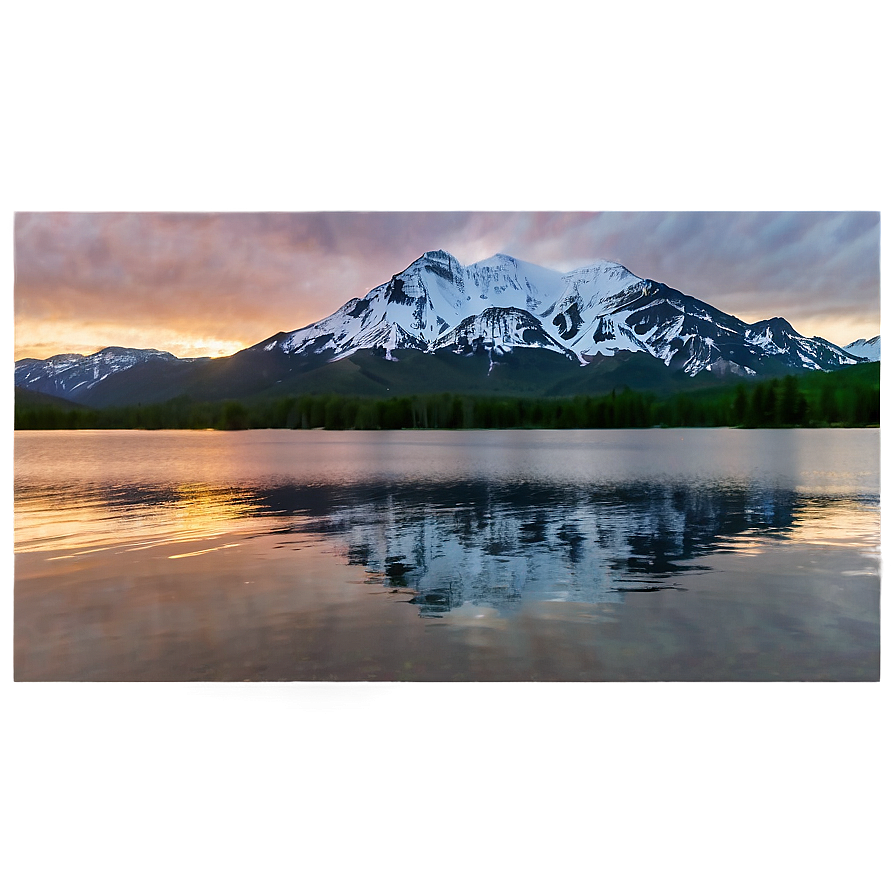 Download Mountain And Lake Sunset Png 88 | Wallpapers.com