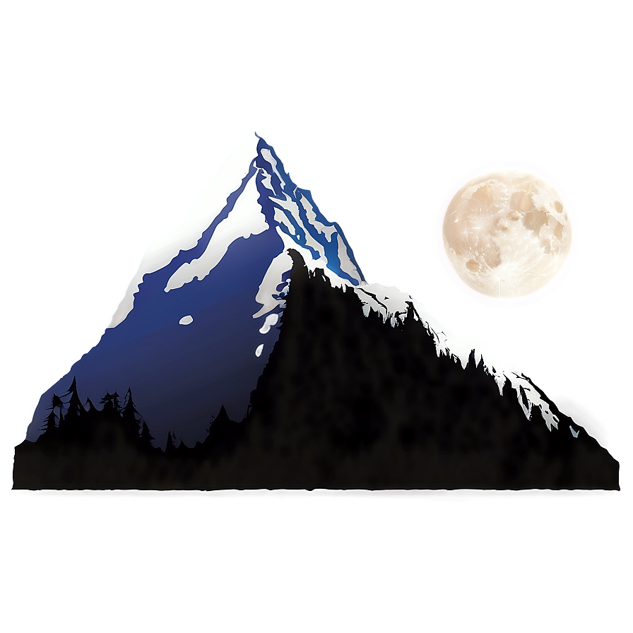 Mountain And Moonlight Png 84 PNG