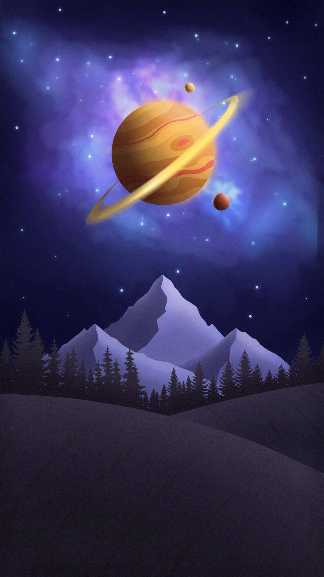 Mountain And Saturn