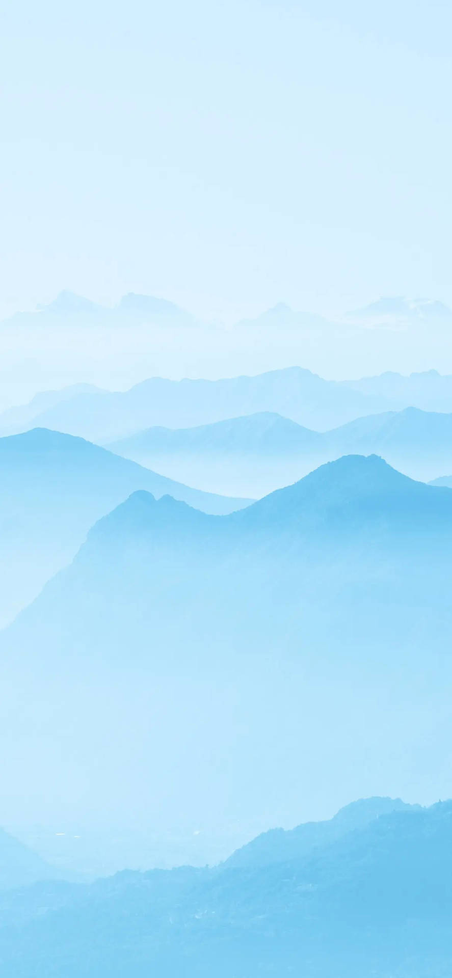 Mountain Art Light Blue Aesthetic iPhone Wallpaper