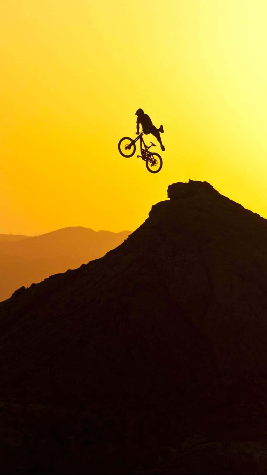 Mountain Bike Iphone Sunset Shadow Wallpaper
