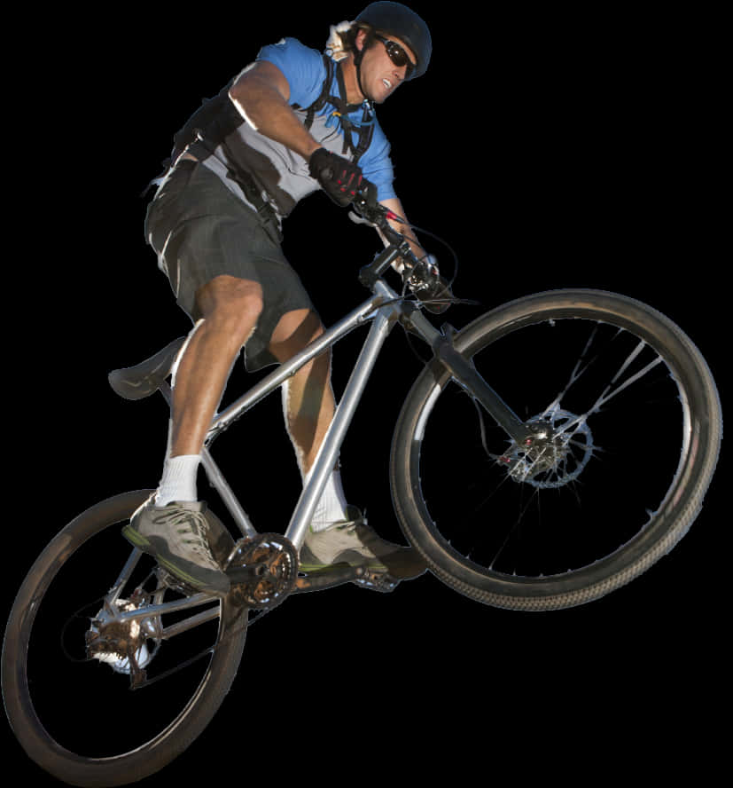 Mountain Biker Mid Air Trick PNG