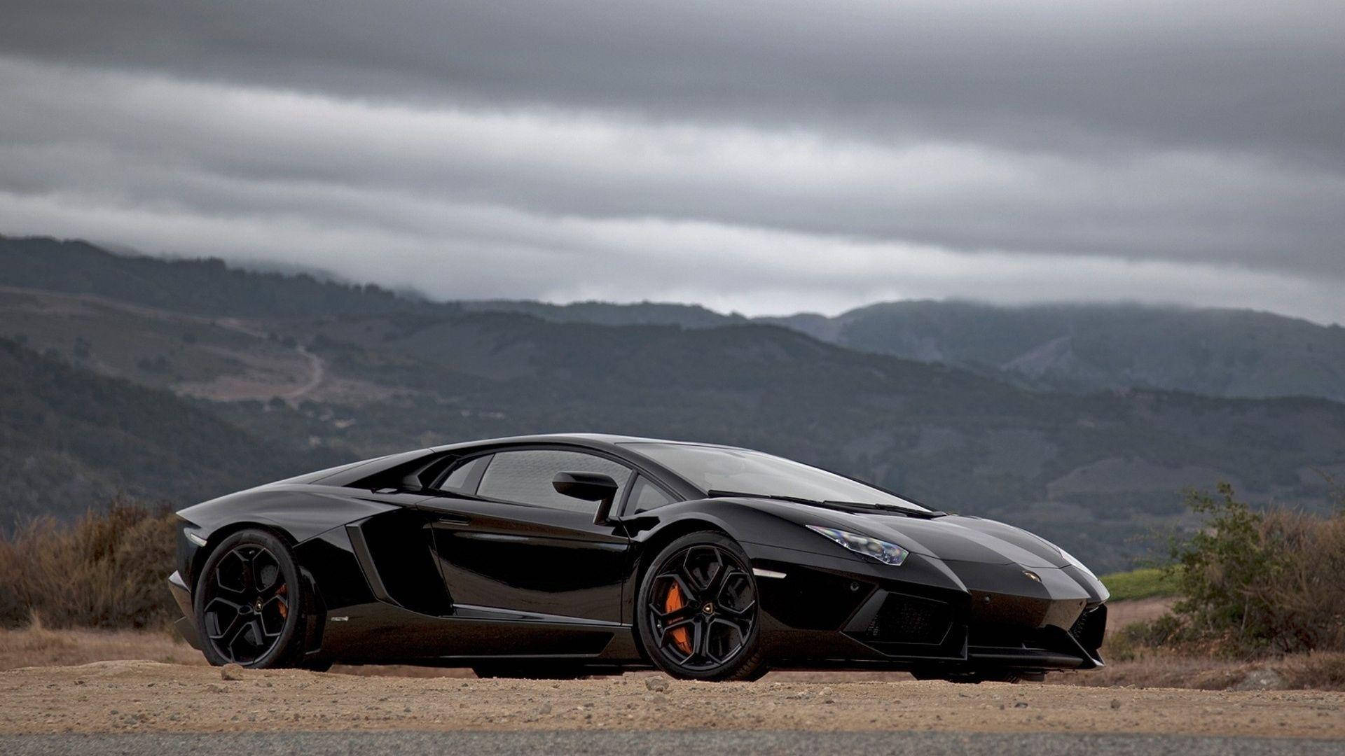 Mountain Black Lamborghini Wallpaper