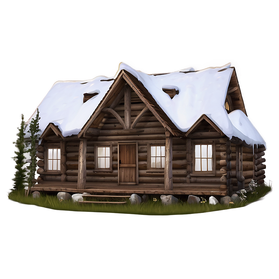Mountain Cabin Aesthetic Png 04292024 PNG