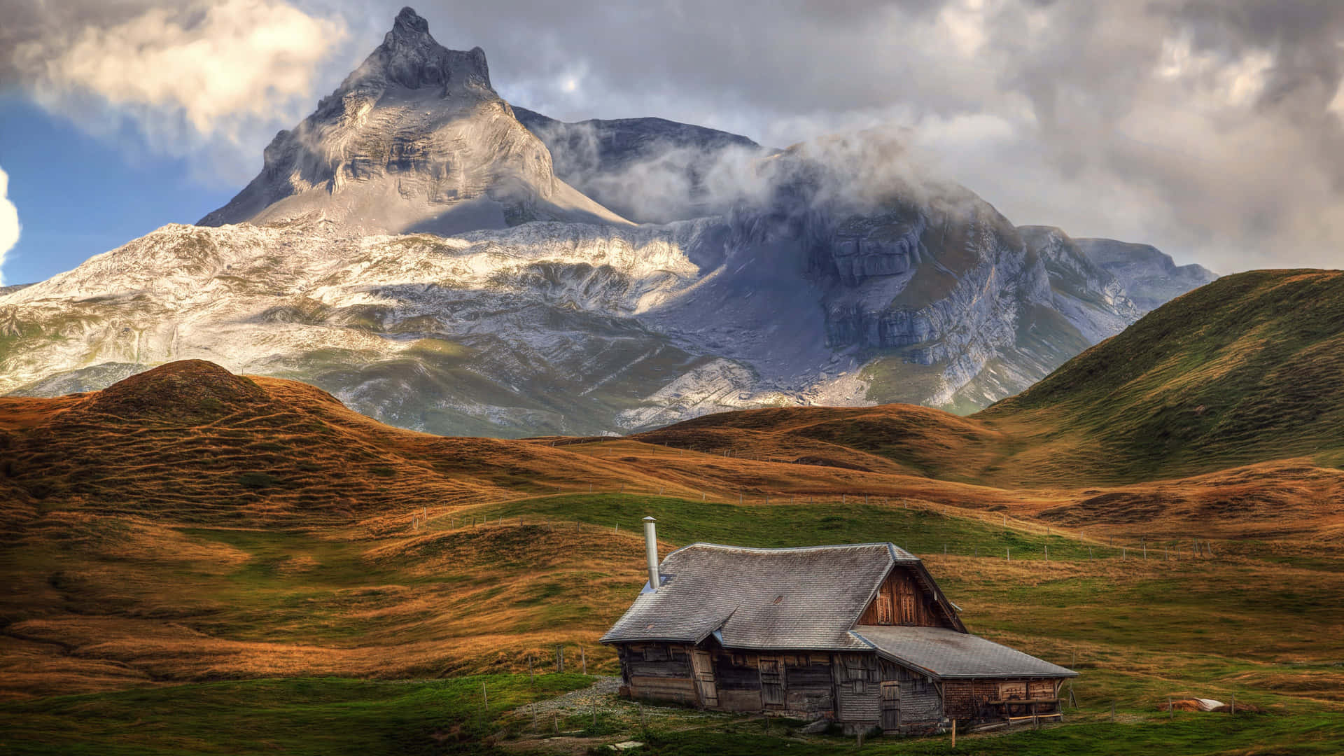 Mountain_ Cottage_ Scenery Wallpaper