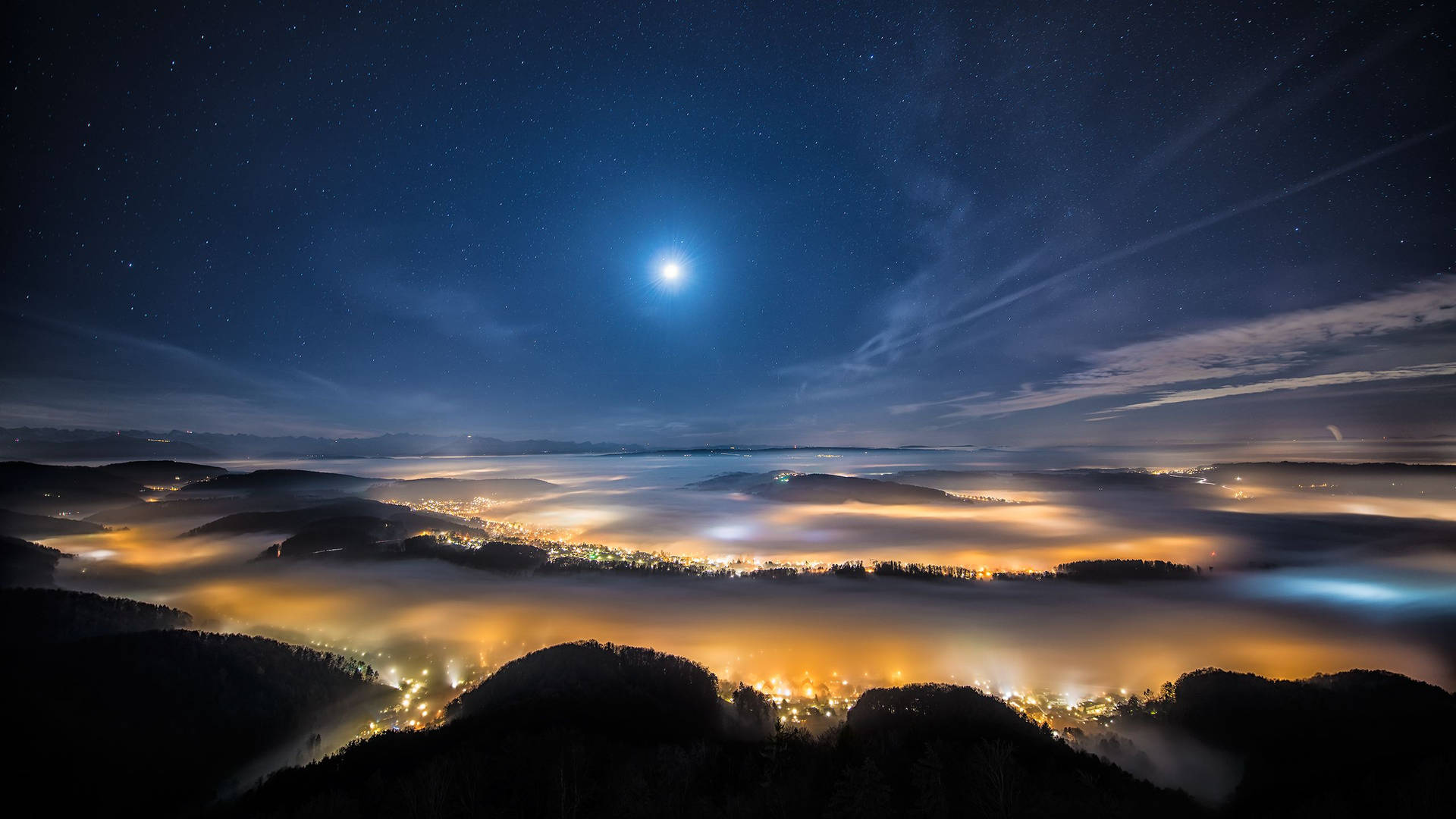 Mountain Fog At Night