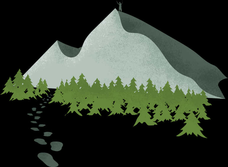 Mountain Forest Illustration PNG