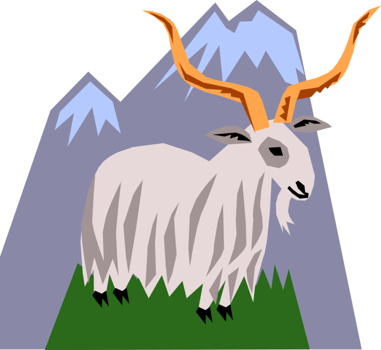 Mountain Goatwith Orange Horns PNG