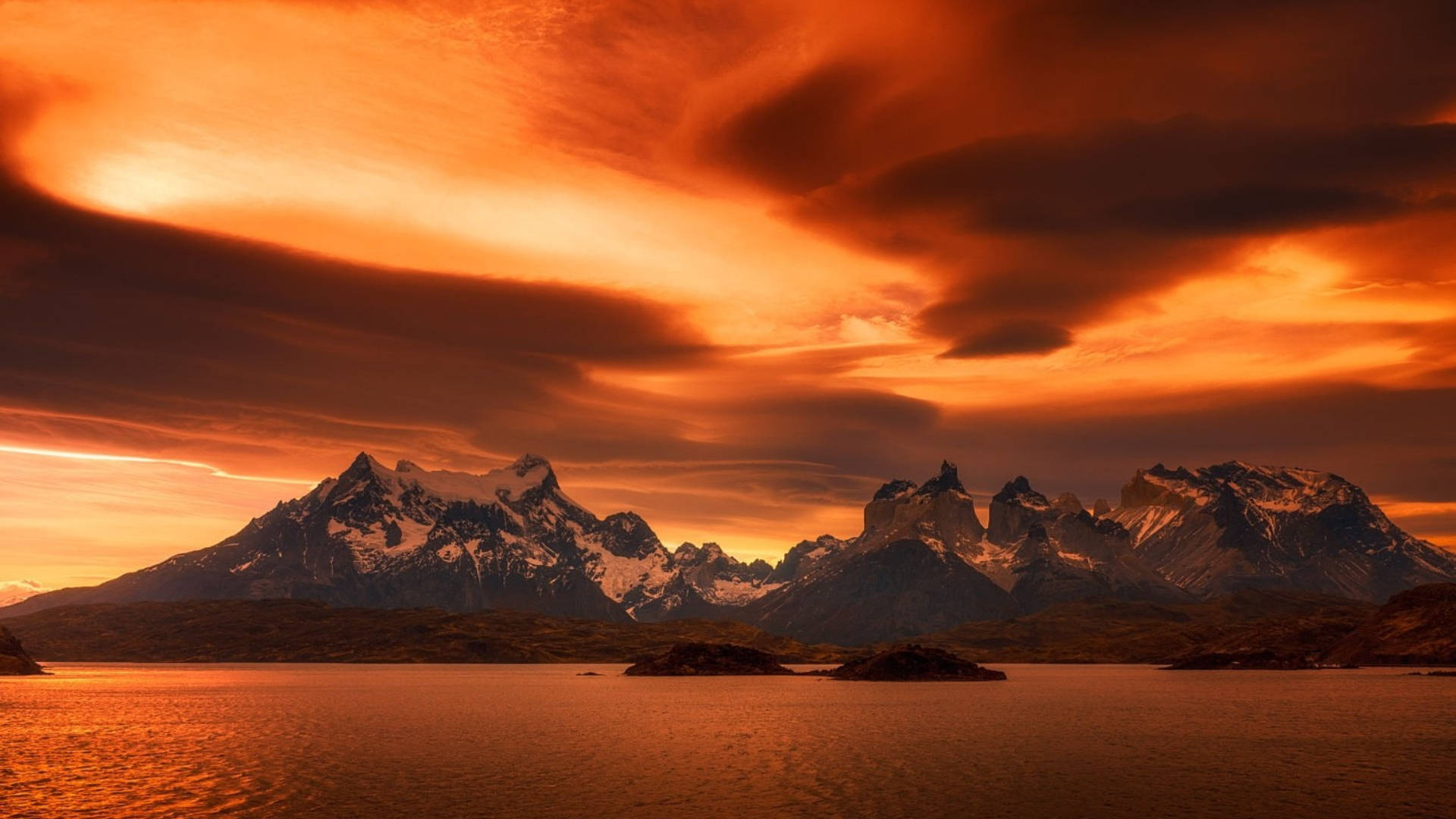 Mountain In Chile At Sunset Wallpaper