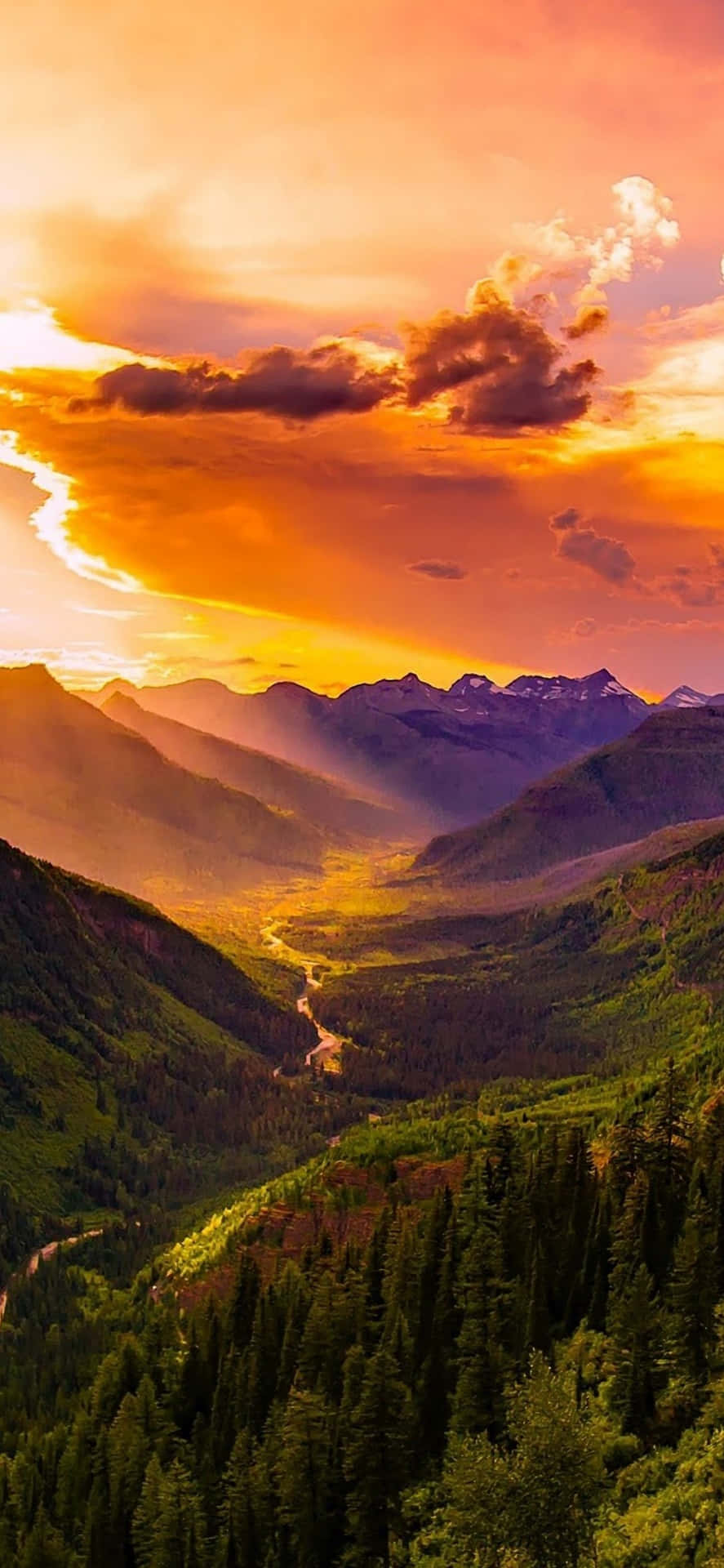 Caption: Majestic Mountain Landscape on iPhone Background