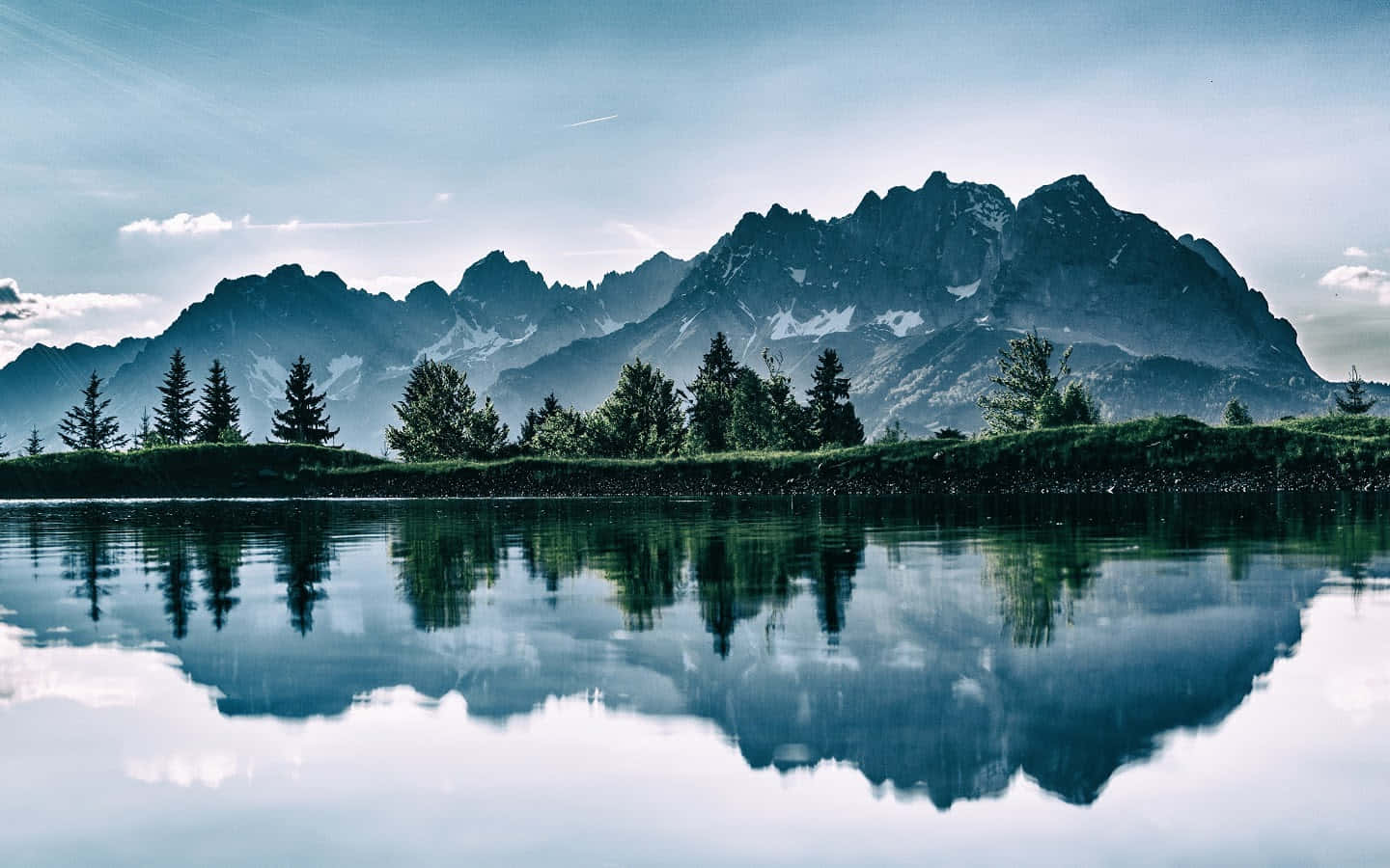 Mountain Lake Reflection Landscape Wallpaper