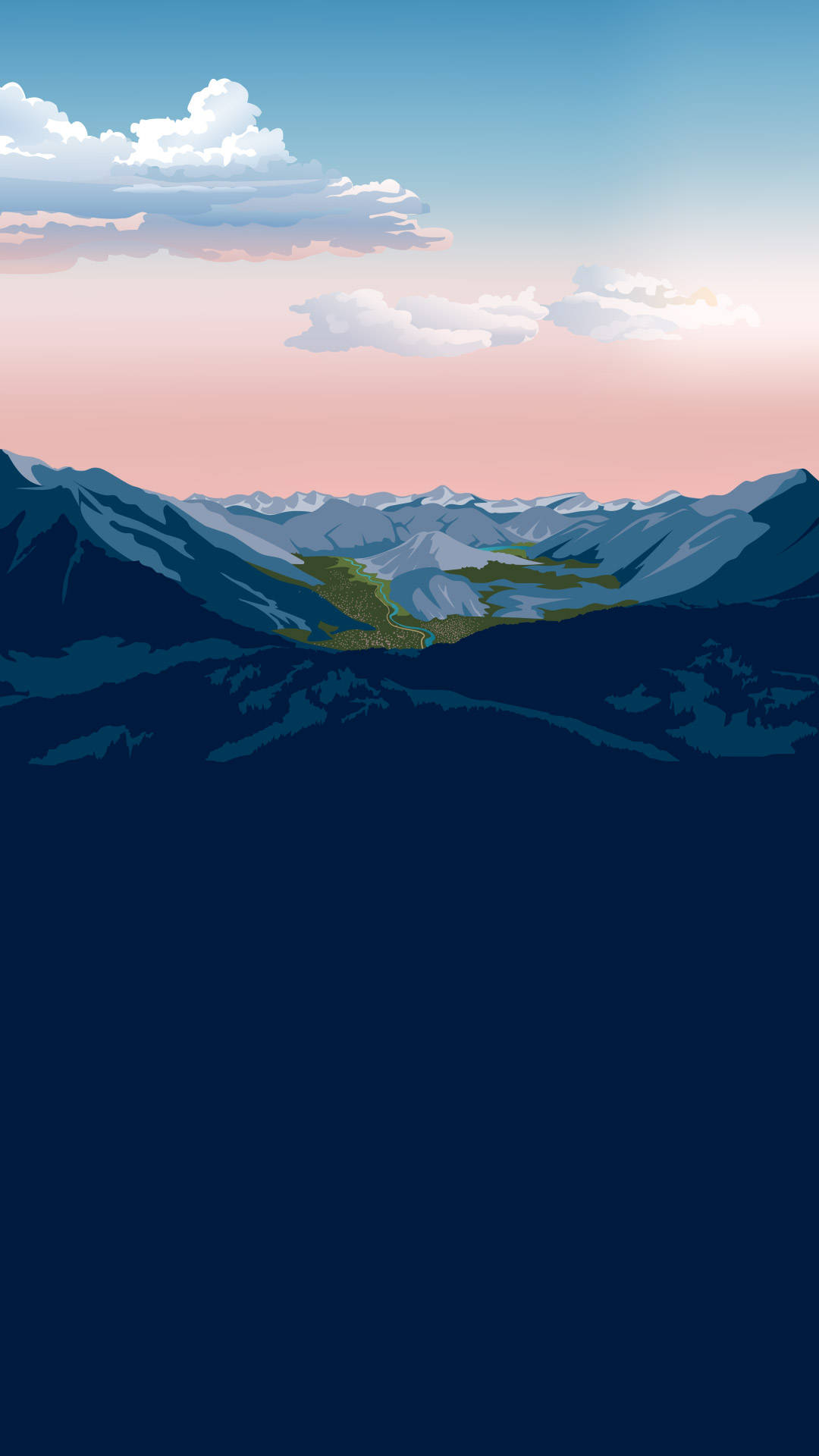 Berglandschaftkunstwerk Hintergrundbild Für Smartphones Wallpaper