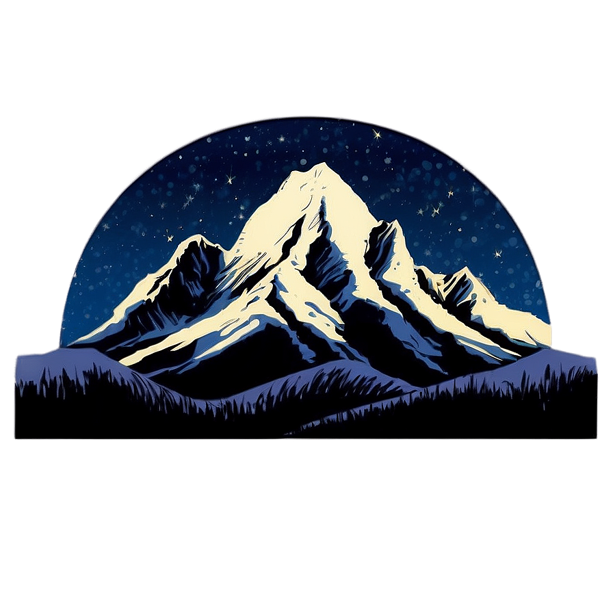 Download Mountain Night Sky Png Tef11 | Wallpapers.com