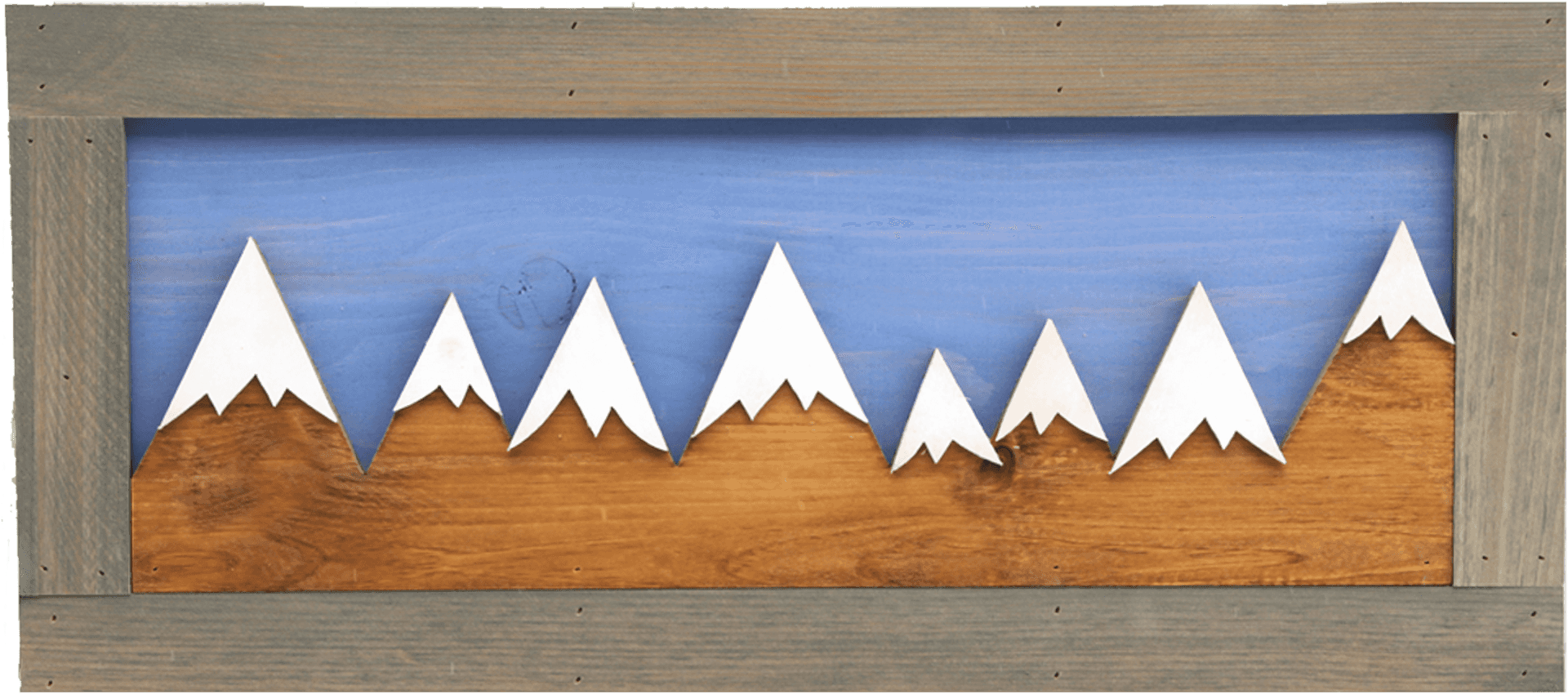 Mountain Peaks Wooden Wall Art PNG