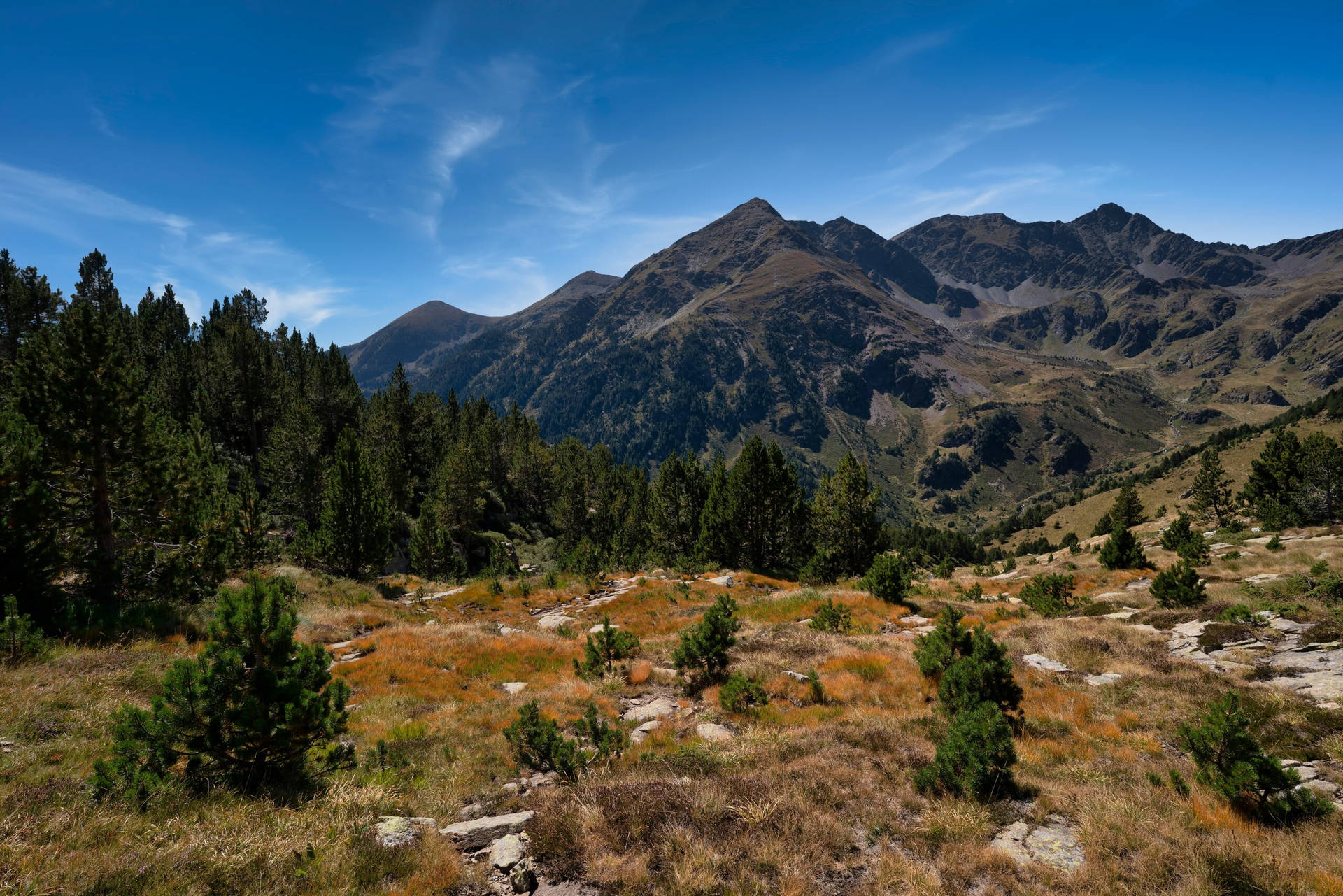 Cordillerade Montañas En Andorra. Fondo de pantalla