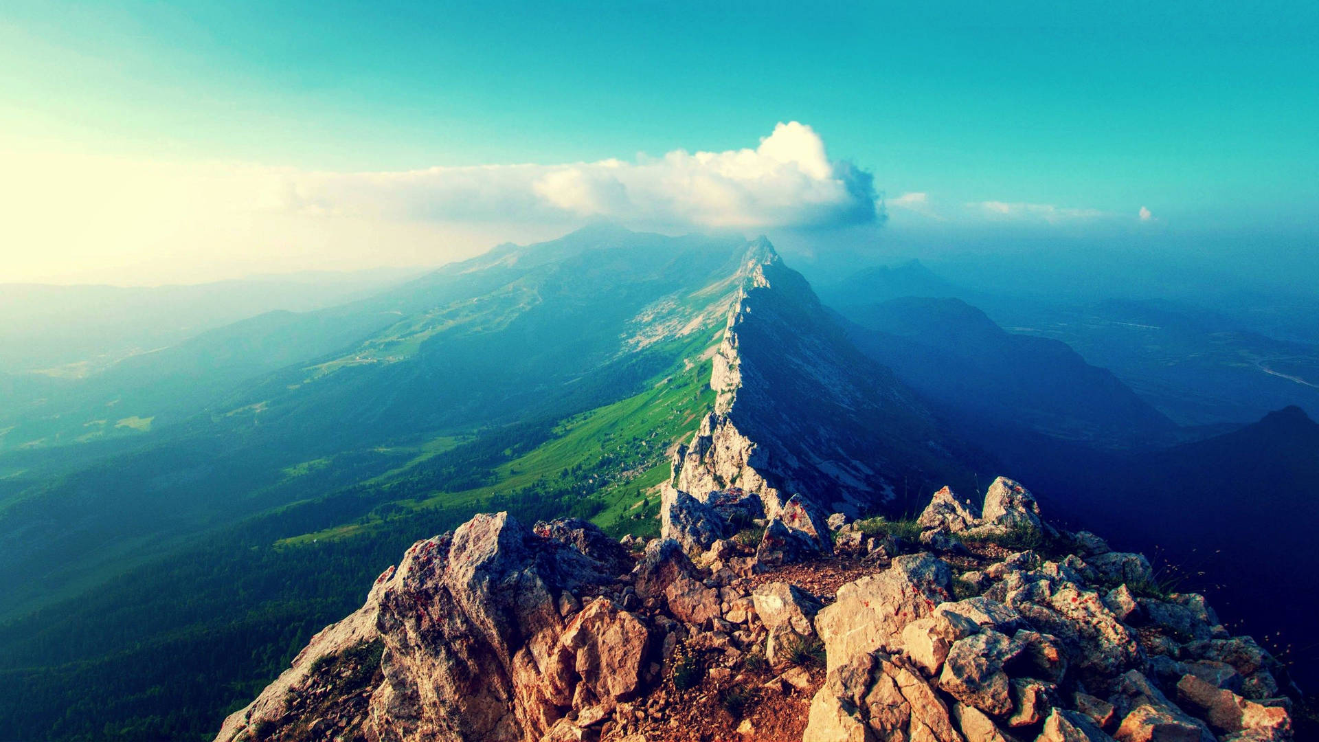 Image  Beautiful Mountain Ridge on a Clear Day Wallpaper