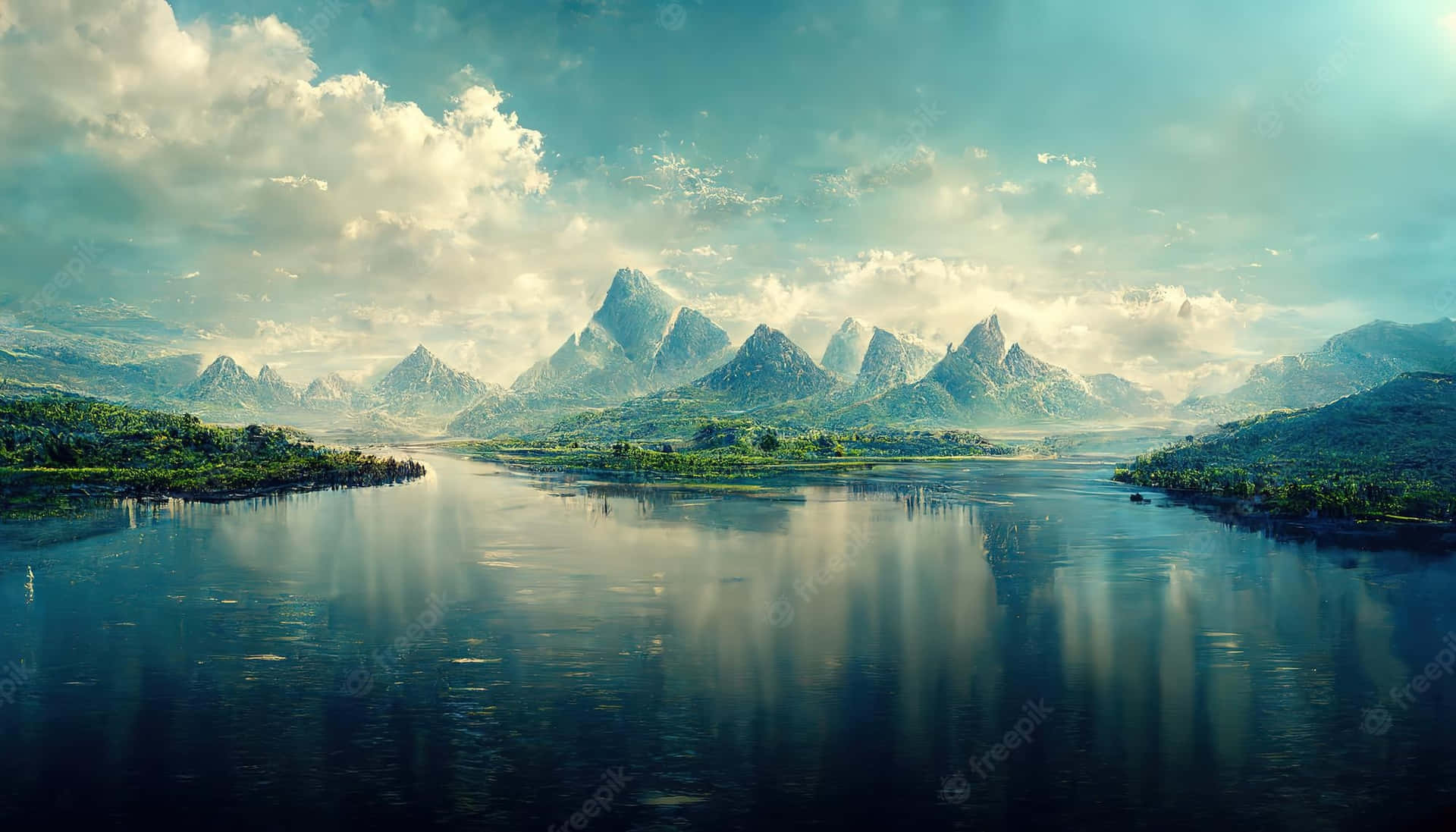 A Stunning Look of Majestic Mountain Scenery Wallpaper