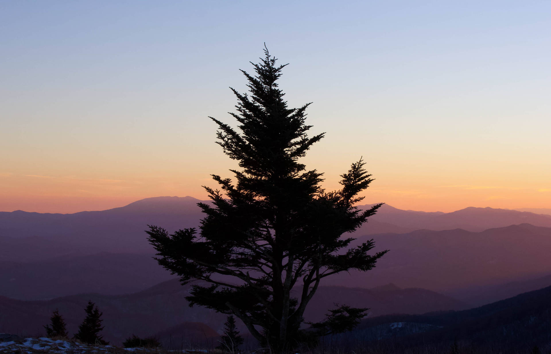 Mountain Silhouette Sunset SVG