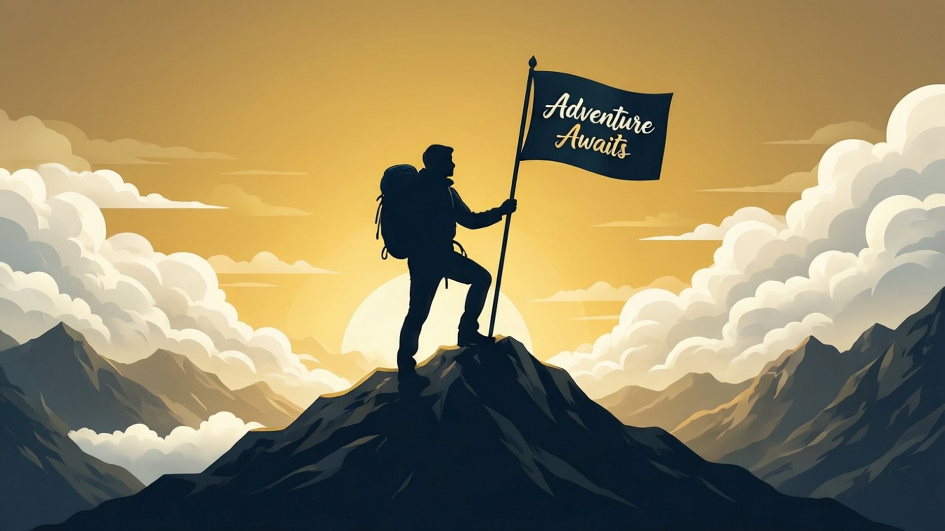 Berggipfel Flagge Wallpaper