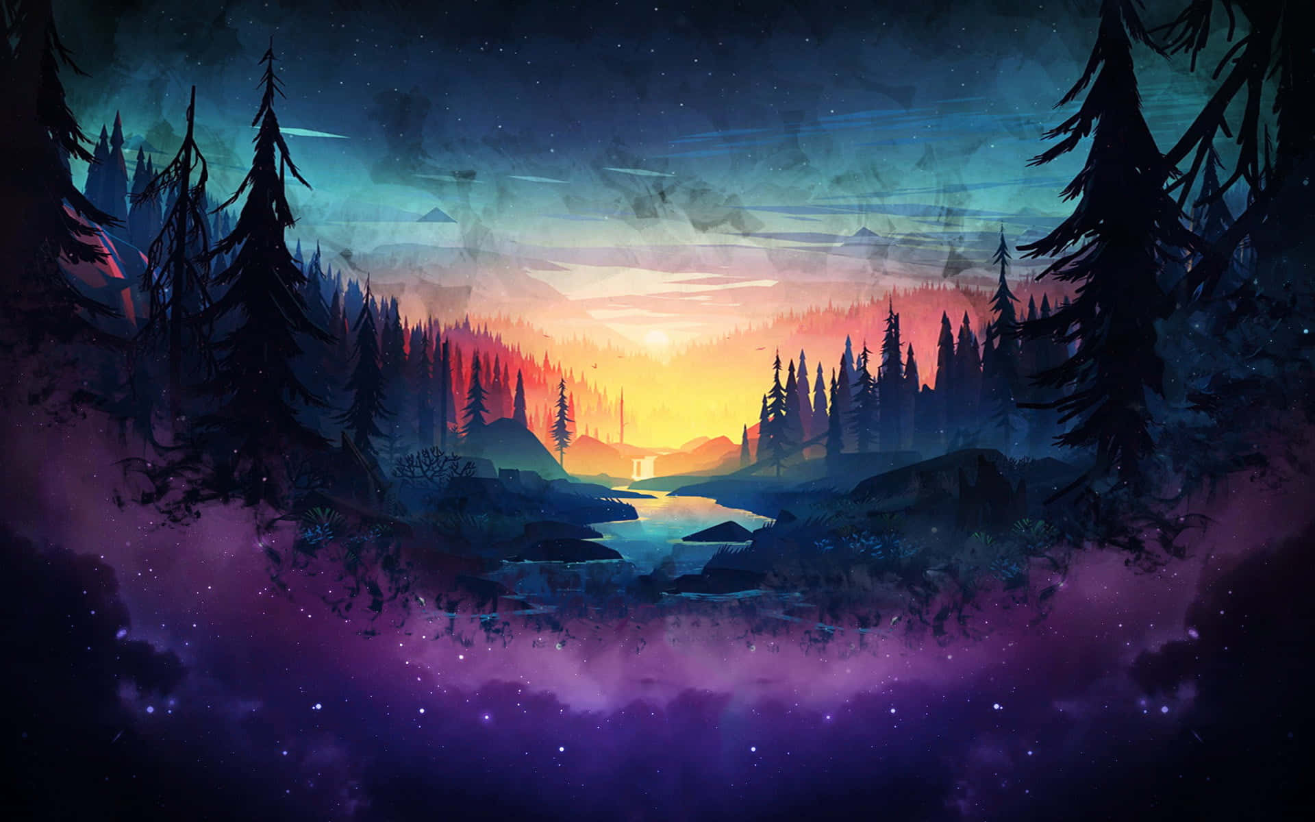 Marvel at Nature's Grandeur with a Mountain Sunset Wallpaper