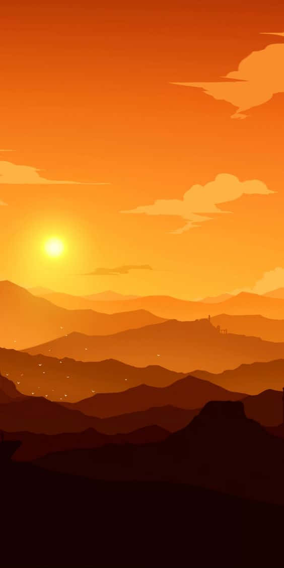 Fange skønheden af ​​en majestætisk bjerg solnedgang! Wallpaper