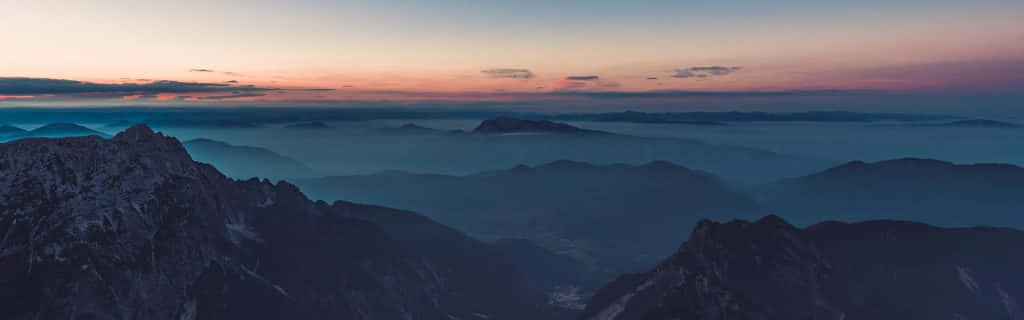 Mountain_ Sunset_ Panorama Wallpaper