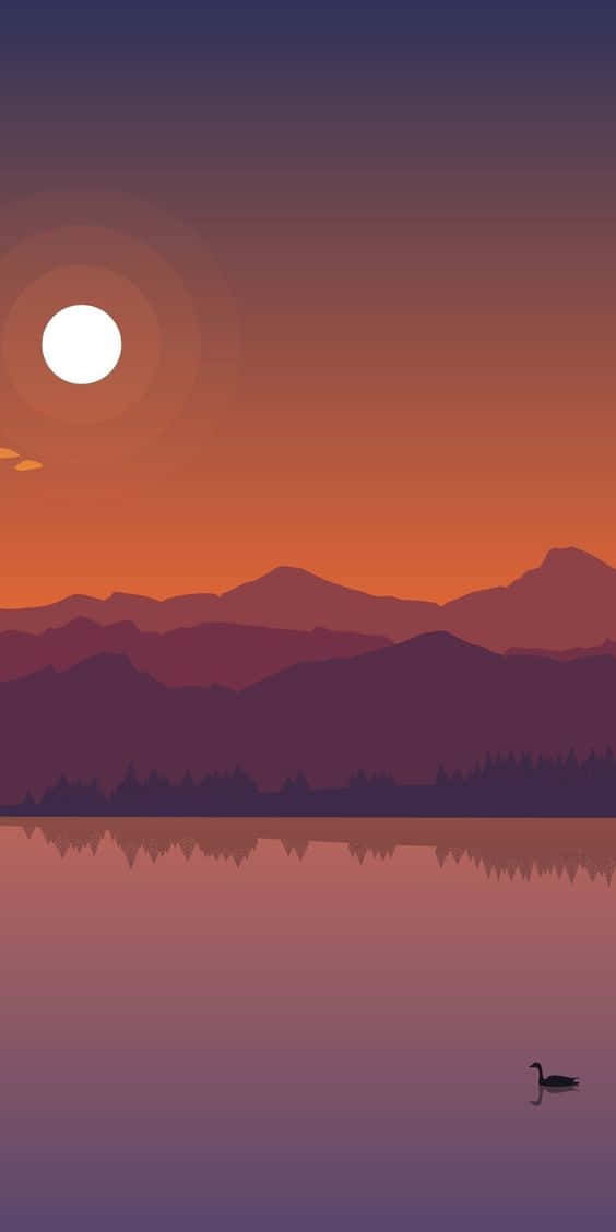 Omfavn den fantastiske skønhed i en bjerg solnedgang. Wallpaper