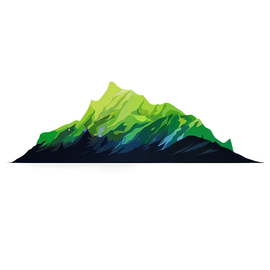 Mountain With Aurora Png Efx PNG