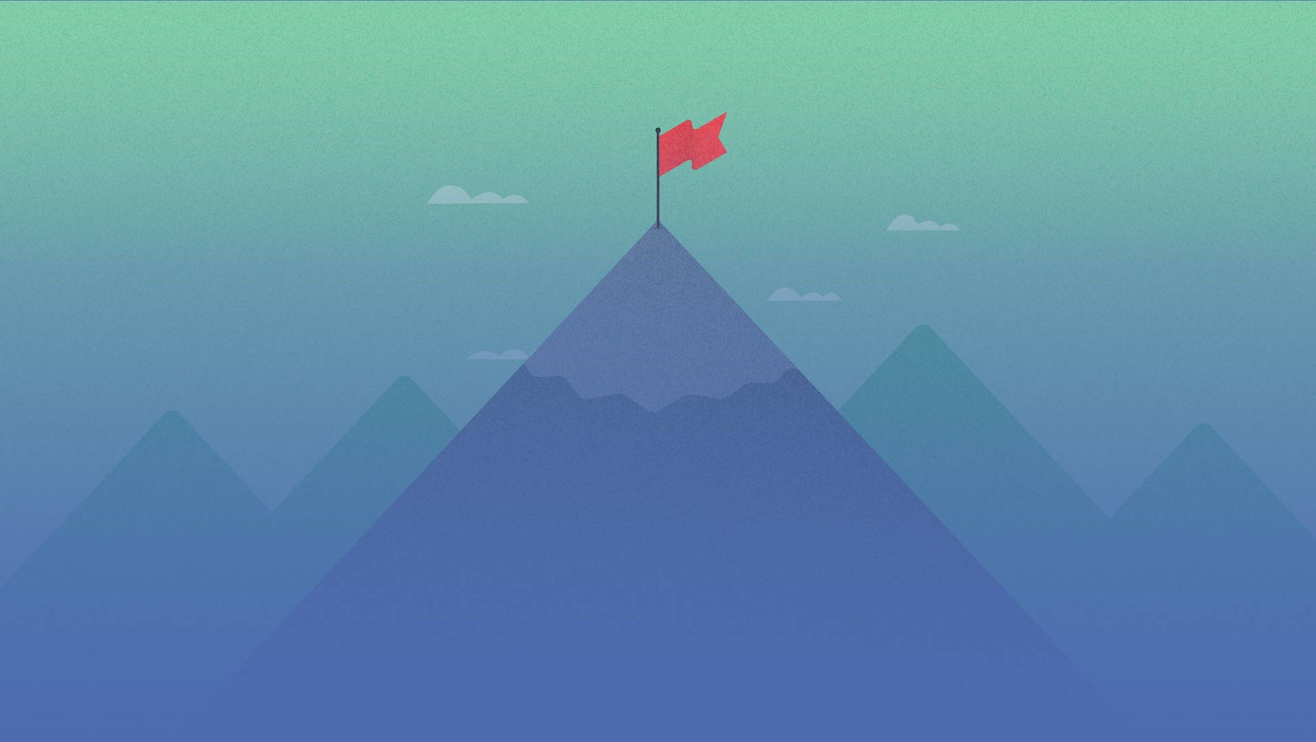 Mountain With Flag Material Design Wallpaper