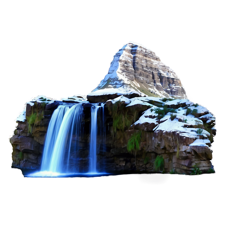 Mountain With Waterfall Png 1 PNG