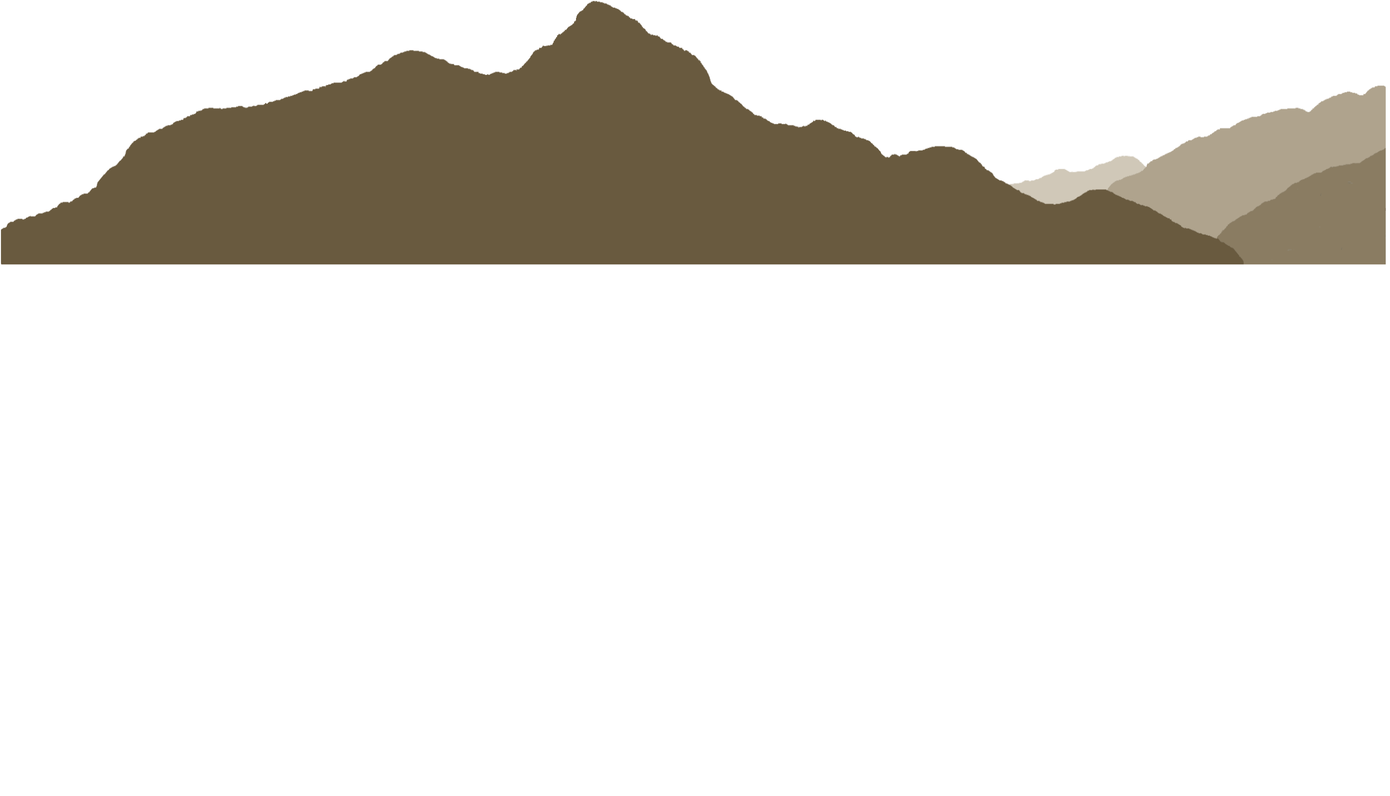 Mountainous Logo Design PNG — A lone white silhouette stands in water reflecting the text 'Hillside Rebel' beneath stylized brown mountains against a black background.