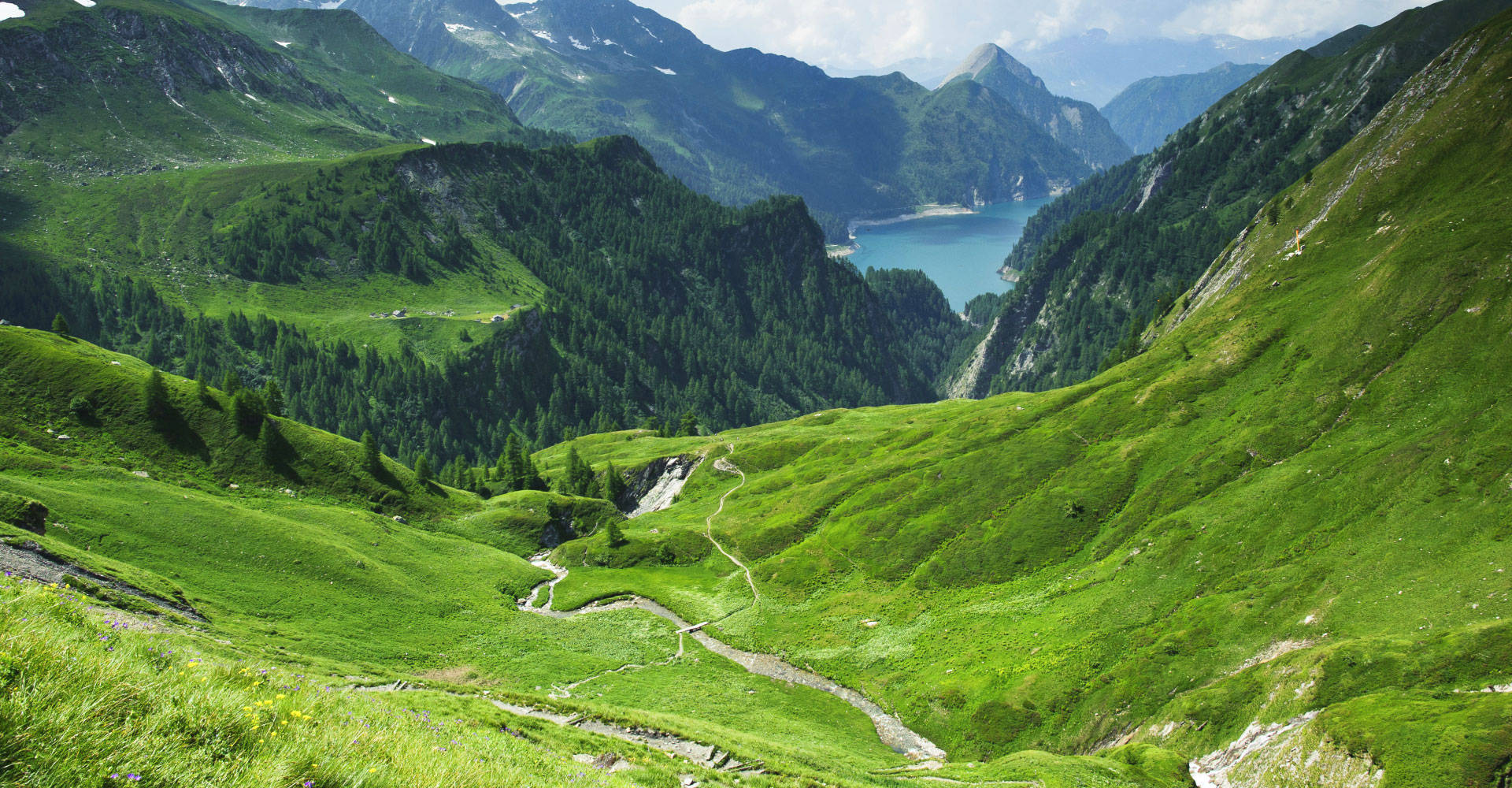 Bergigeaussicht Prächtige Grüne Landschaft Wallpaper