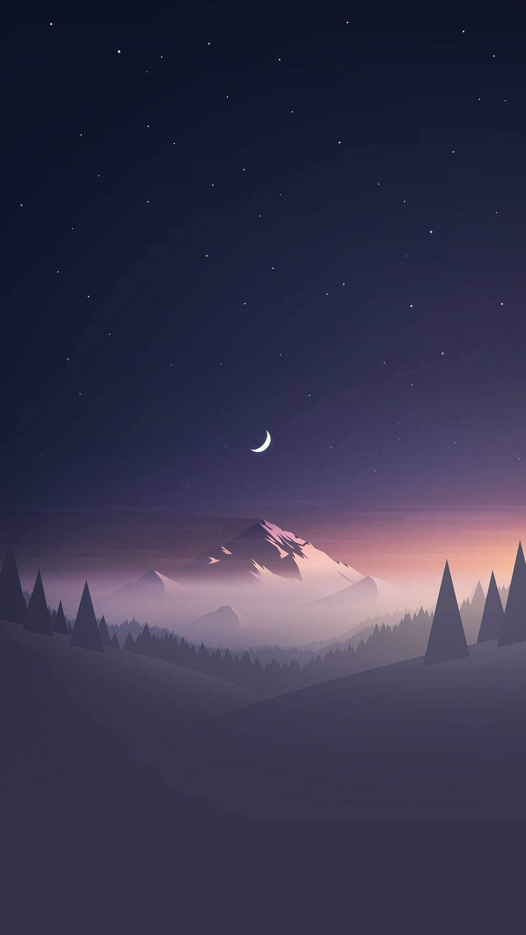 Mountains And Night Sky Phone Wallpaper
