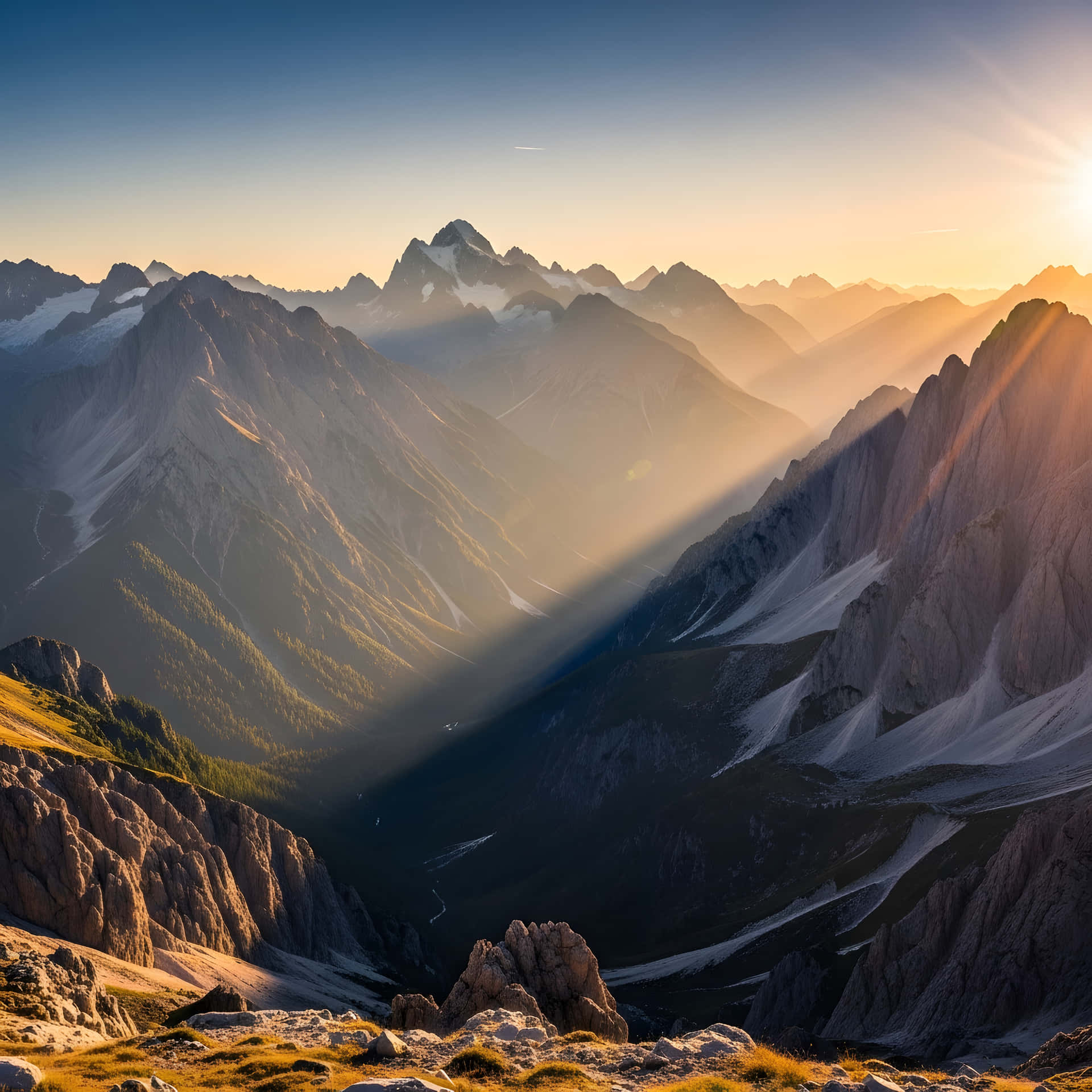 Mountains At Sunrise Wallpaper