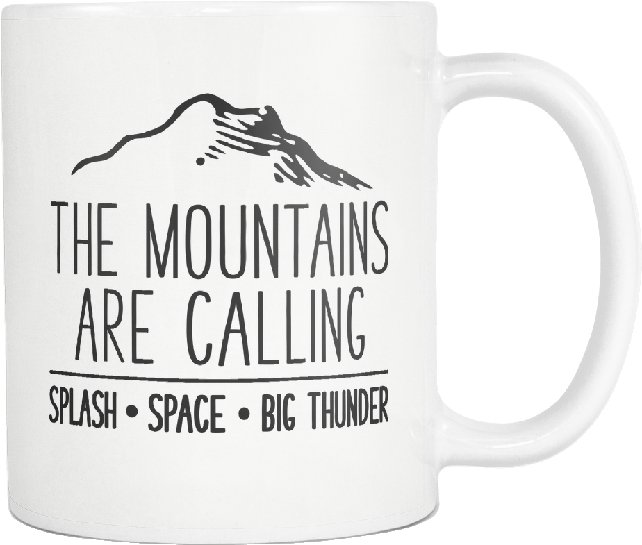 Mountains Calling Mug Design PNG
