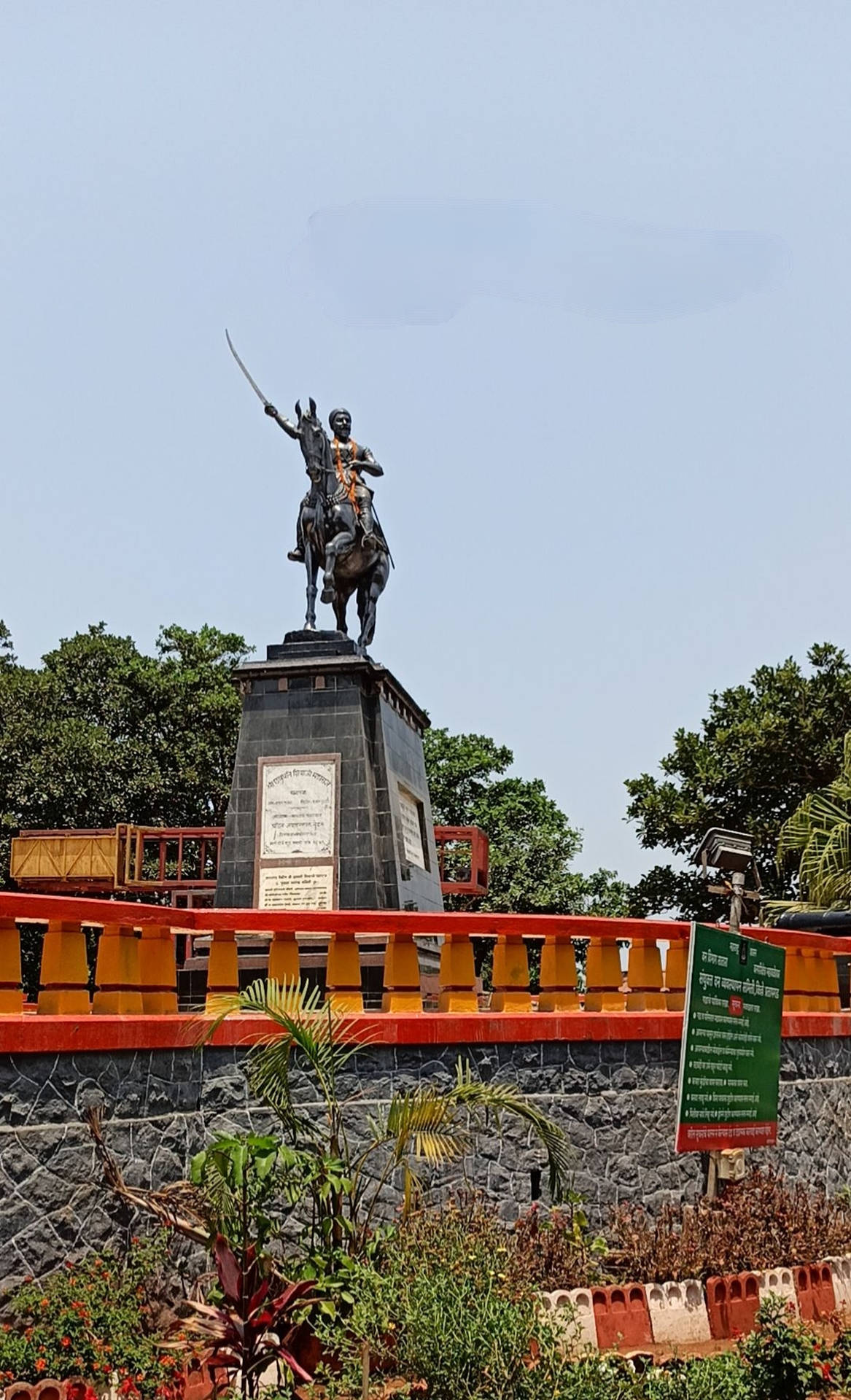 Mounted Statue Of Sambhaji Maharaj's Father Wallpaper