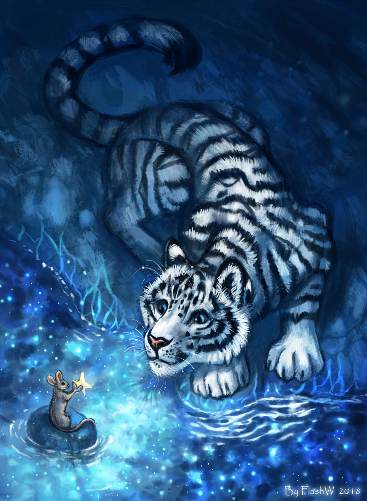 Mausund Ein Weißer Tiger Wallpaper