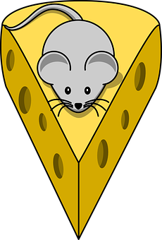 Mouseon Cheese Wedge Illustration PNG