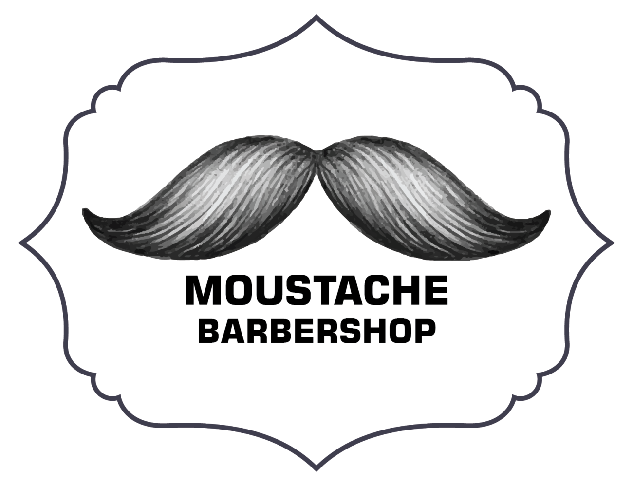 Moustache Barbershop Logo PNG