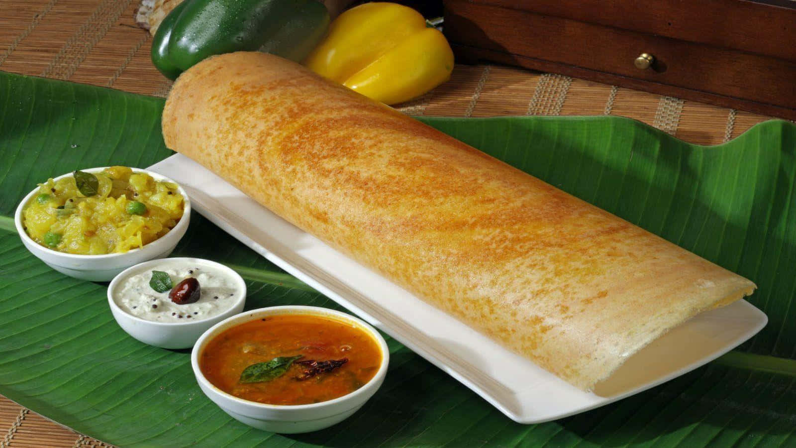 Mouth-watering South Indian Dosa - The Perfect Breakfast Treat Wallpaper