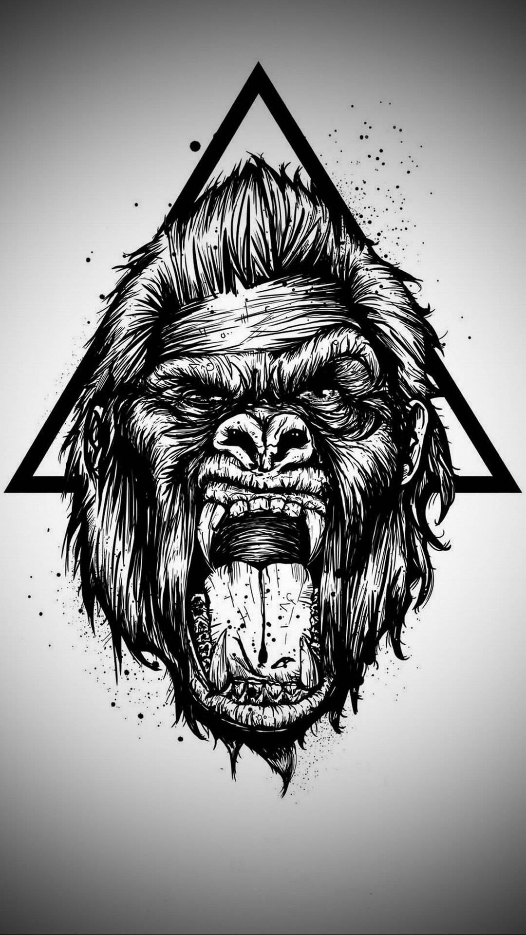 Mouth Wide Open Gorilla Iphone Wallpaper