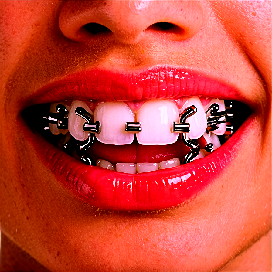 Mouth With Braces Png 05242024 PNG
