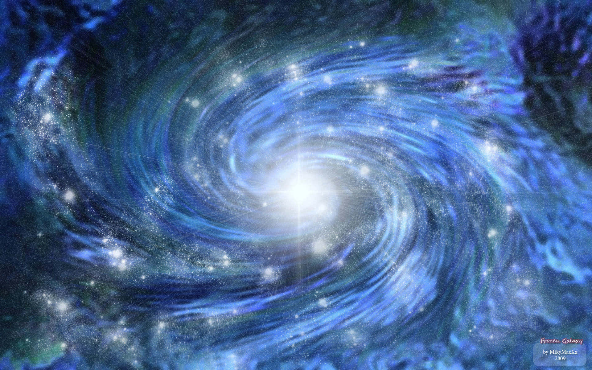 A Blue Spiral With Stars In It Wallpaper