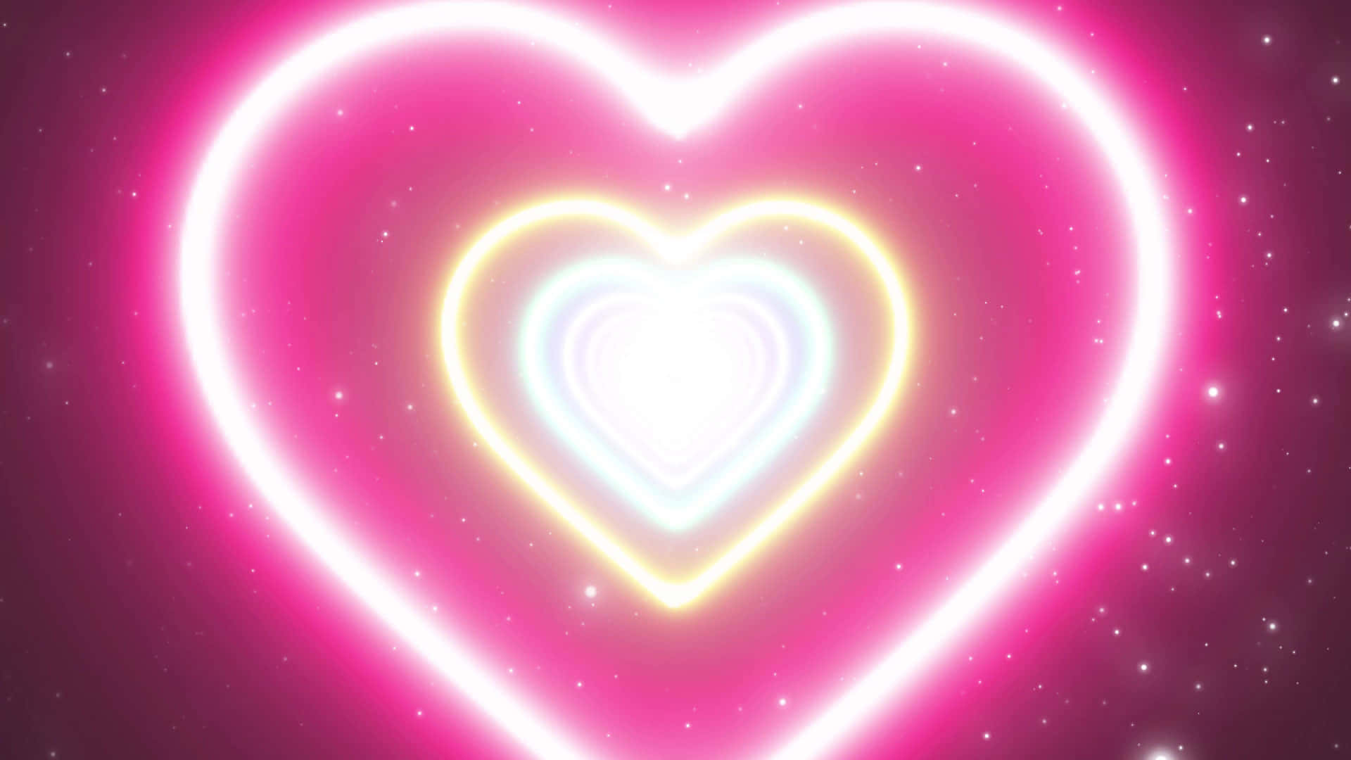 A Pink Heart With Two Neon Lights In The Background Wallpaper