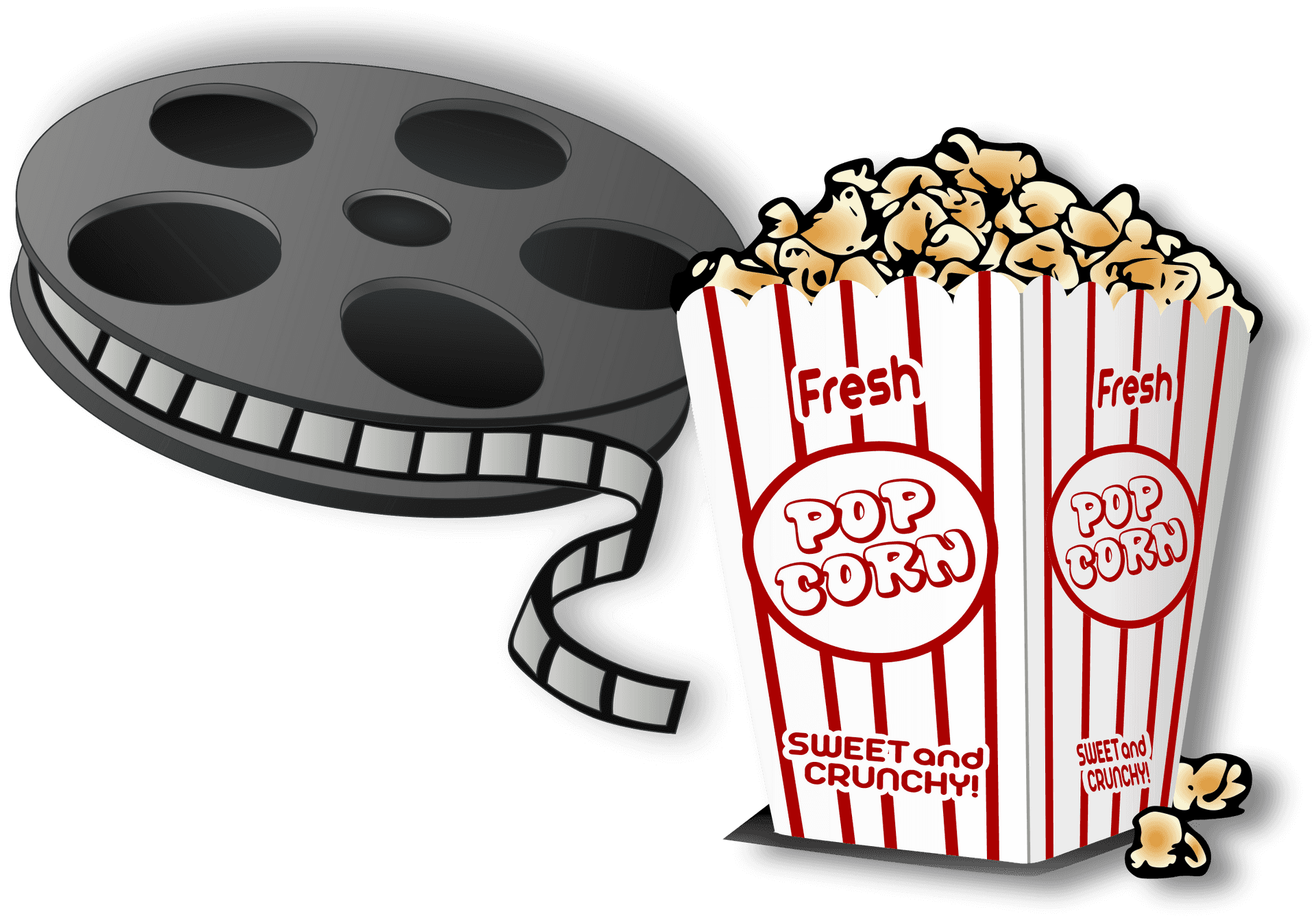 Movie Night Popcornand Film Reel PNG
