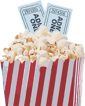 Movie Night Popcornand Tickets PNG
