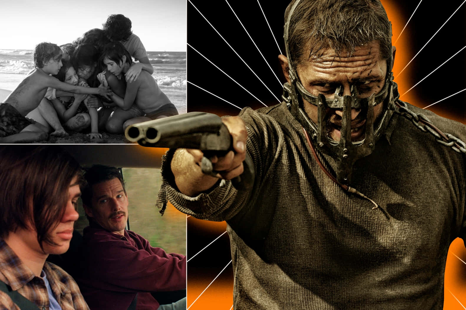 A Collage Of Movies With People Holding Guns